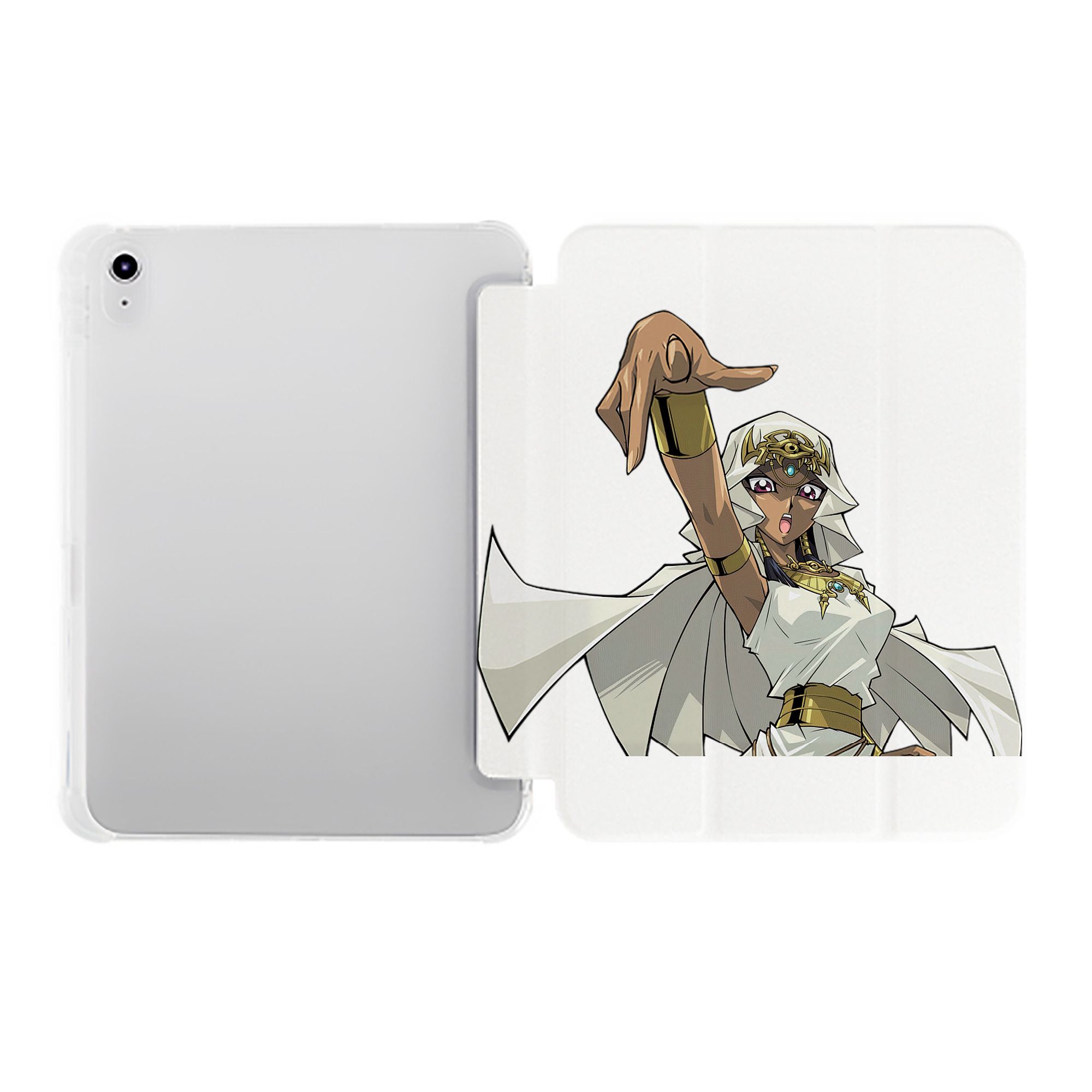 （画像用） 遊☆戯☆王 Yu-Gi-Oh! IPad ケース ペン収納付き 三つ折りスタンド PUレザー×シリコン 対応機種9.5/10.5/10.9インチ